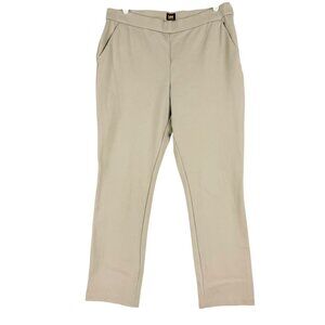 Lee Women's Zip Side Slash Pockets Straight Mid Rise Stretch Tan Pants Size 10